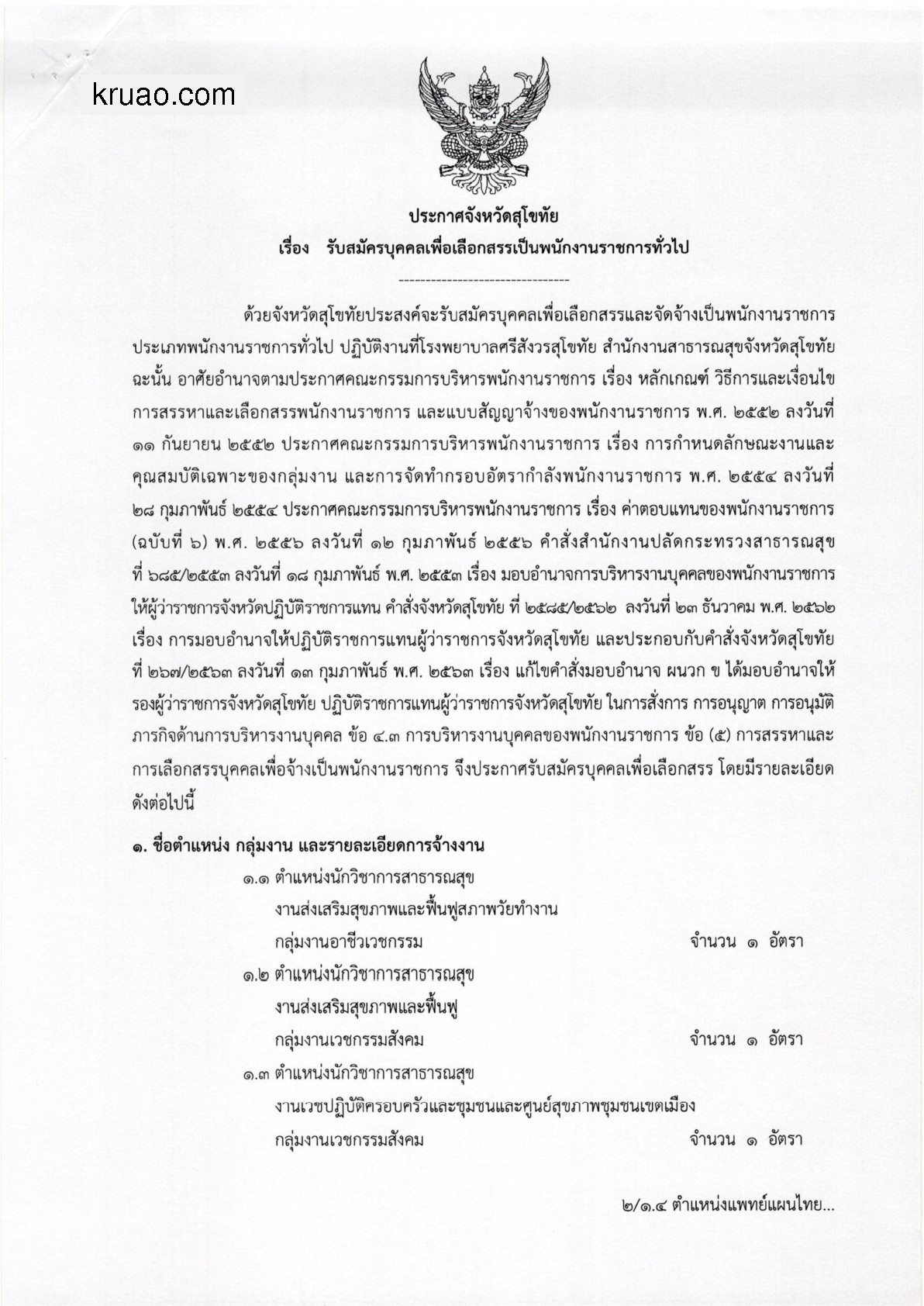โรงพยาบาลศรีสังวรสุโขทัย - ครูโอ๋ รูปที่ 0