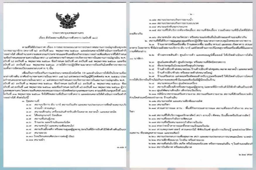 เช็กให้ดี!กทม.ประกาศฉบับ10 16สถานที่ยังปิดต่อไปอีก - ครูโอ๋ รูปที่ 1